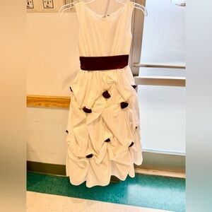 Sweetie Pie white dress with burgandy flowers